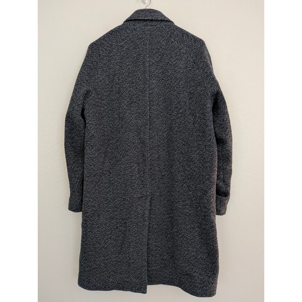 Bonobos Men's Italian Wool Raglan Trench Coat Herringbone Medium Blue Size M EUC - Picture 3 of 10